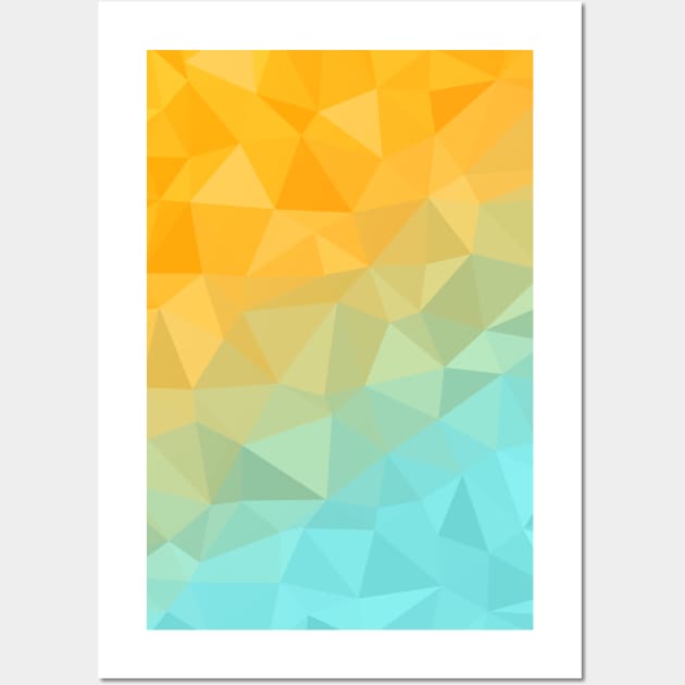 Golden Sunshine Beach Geometric Triangle Pattern Design Wall Art by love-fi